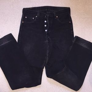 Levi vintage 501 black jeans. Button fly.